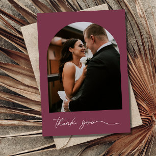 Elegant Arch Photo Wedding Thank You  Card