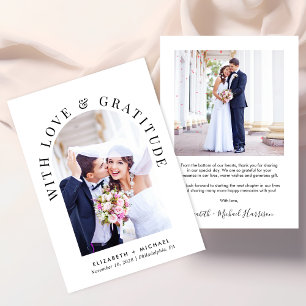 Elegant Arch Photo Wedding Thank You Card