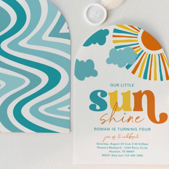 Elegant Arch Sun Birthday Invitation (Creator Uploaded)