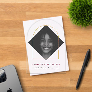 Elegant Arch Tassels Modern Frame Photo Graduation Acrylic Invitations