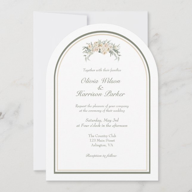 Elegant Arch Wedding Invitation – Minimalist (Front)