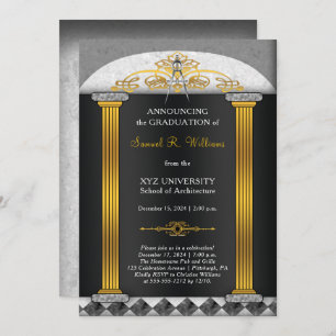 Elegant Architect Architecture Compass Graduation Invitation