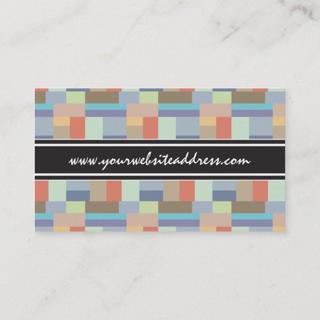 Elegant Architecture Retro Geometric Pattern Business Card (Back)