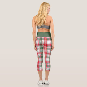 Elegant argyle check pattern  capri leggings