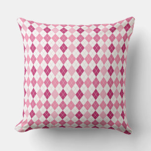 Elegant Argyle Pattern: Pink and Purple Delight Cushion