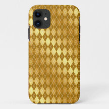 Elegant Argyle Print Gold iphone Case