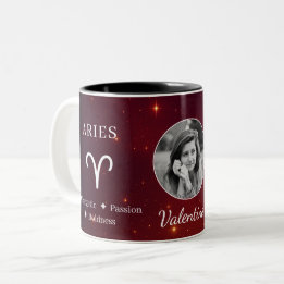 Elegant Aries Zodiac Symbol Traits Photo Mug