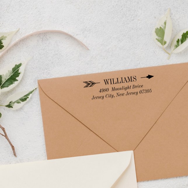 Elegant Arrow Last Name & Address Self-inking Stamp (Creator Uploaded)
