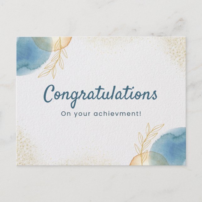 Elegant art  congratulations on your achievement  postcard (Front)