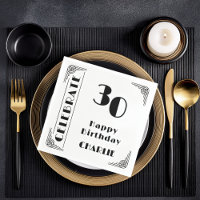 Elegant Art Deco Black & White 30th Birthday Party