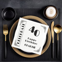Elegant Art Deco Black & White 40th Birthday Party