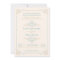 Elegant Art Deco Blue & Cream Wedding Invitations