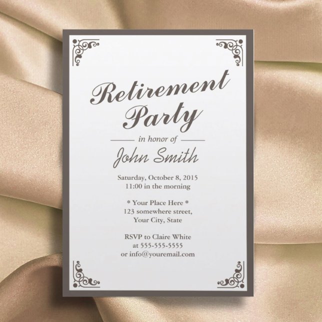 Elegant Art Deco Border Retirement Party Invitation (Creator Uploaded)