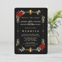 Elegant Art Deco Casino Night Gold QR code Wedding