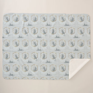 Elegant Art Deco Cats - Light Grey Sherpa Blanket