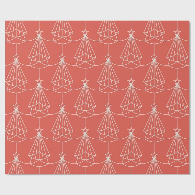 Elegant Art Deco Christmas Tree Wrapping Paper (Flat)