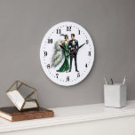 Elegant Art Deco couple Large Clock<br><div class="desc">Elegant Art Deco couple Large Clock</div>