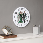 Elegant Art Deco couple Large Clock<br><div class="desc">Elegant Art Deco couple Large Clock</div>