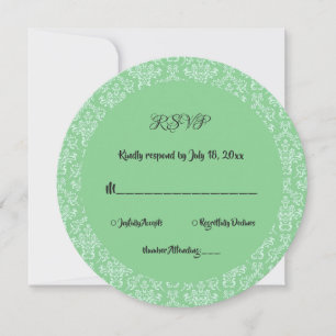 Elegant Art Deco Damask Formal Round Wedding RSVP Invitation