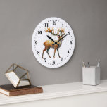Elegant art deco deer large clock<br><div class="desc">Elegant art deco deer Large Clock</div>