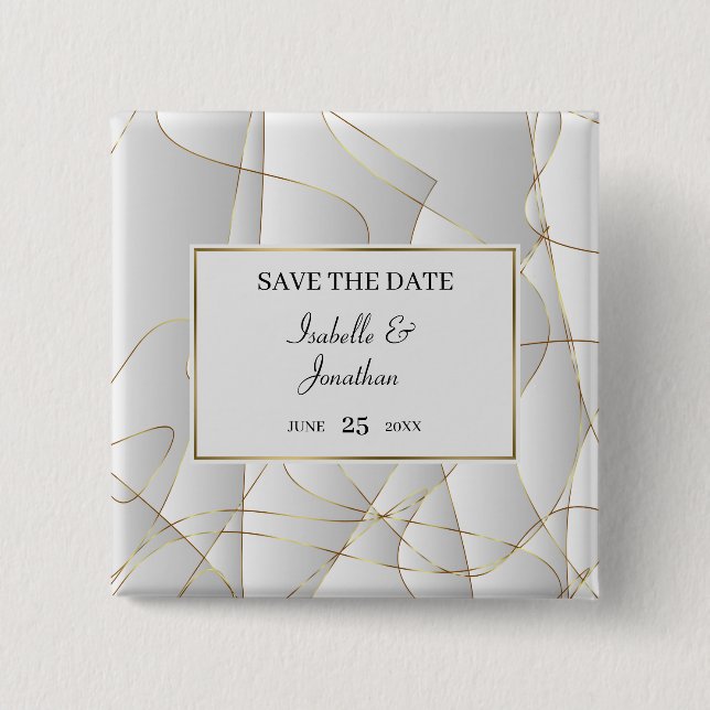 Elegant Art Deco Design 15 Cm Square Badge (Front)