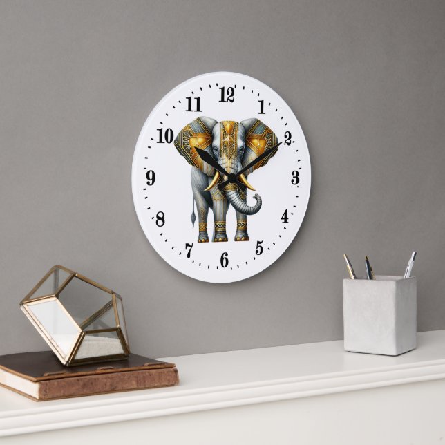 Elegant art deco elephant large clock (Office)