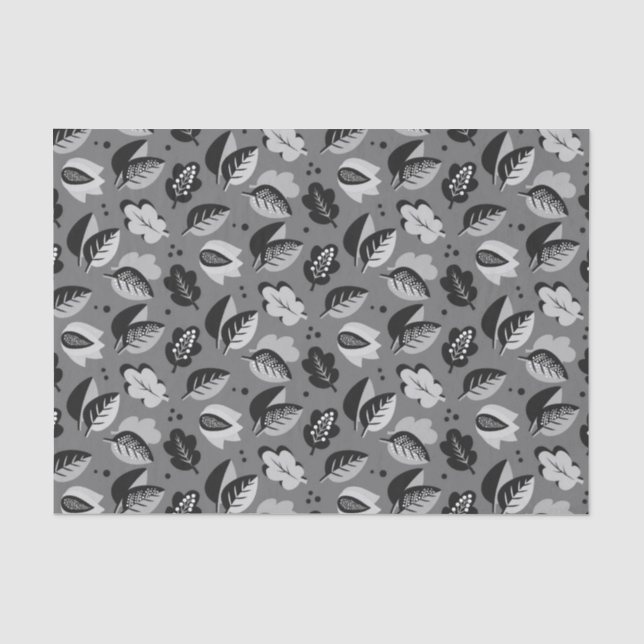 Elegant Art Deco Fall Leaves Autumn Pattern Tissue Paper (Front)