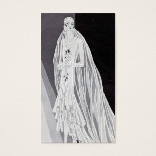 Elegant Art Deco Flapper Bride Illustration