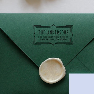 Elegant Art Deco Frame Custom Return Address Rubber Stamp