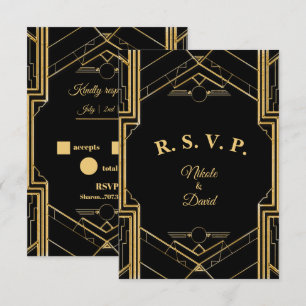 Elegant Art Deco Gatsby R.S.V.P. Card