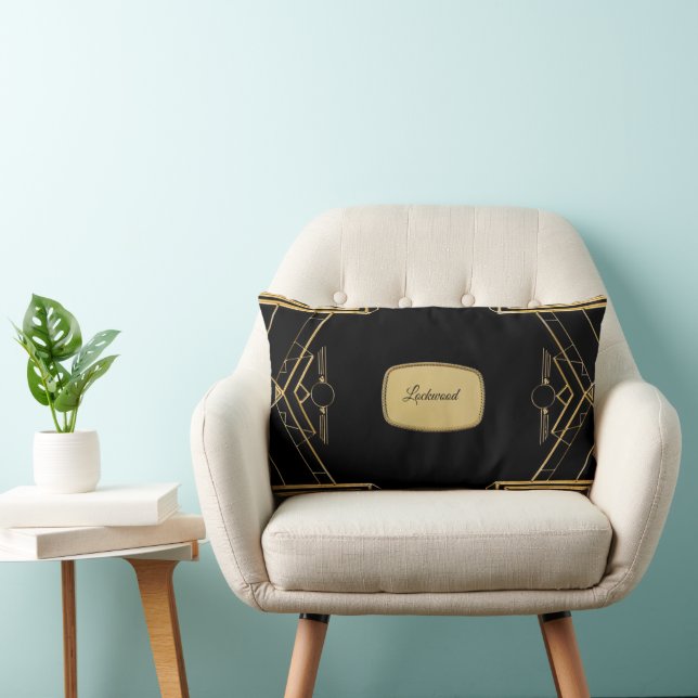 Elegant Art Deco Gatsby Throw Lumbar Pillow (Chair)