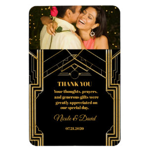 Elegant Art Deco Gatsby Wedding Magnet