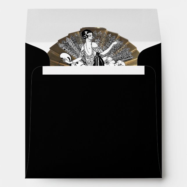 Elegant Art Deco Gatsby Wedding Square Envelope (Back (Bottom))