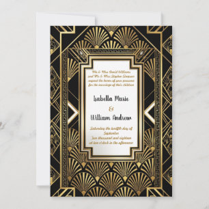 Elegant Art Deco Geometric Wedding Invitation