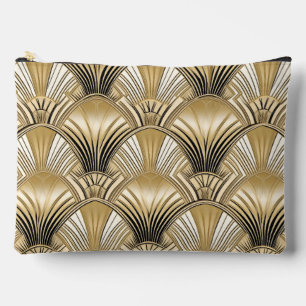 Elegant Art Deco gold black pattern  Accessory Pouch