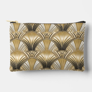 Elegant Art Deco gold black pattern Accessory Pouch