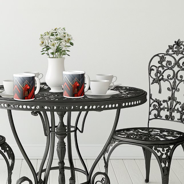  Elegant Art Deco Gold Black Red  Large Coffee Mug (Creator Uploaded)