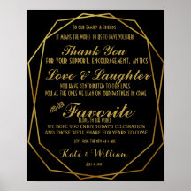 Elegant art deco Gold & Black Thanking guests