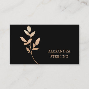 Elegant Art Deco Gold Floral Business Card