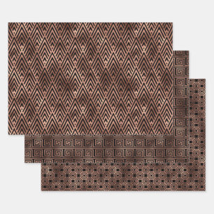 Elegant Art Deco Gold Patterns Wrapping Paper Sheet