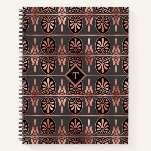 Elegant Art Deco in Copper Colour and Black - Line Notebook