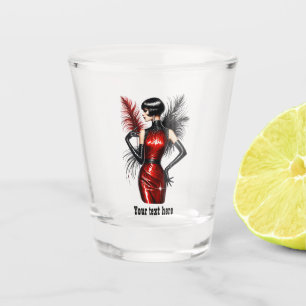 Elegant Art Deco lady customisable Shot Glass
