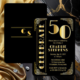 Elegant Art Deco Luxury 50th Birthday Party