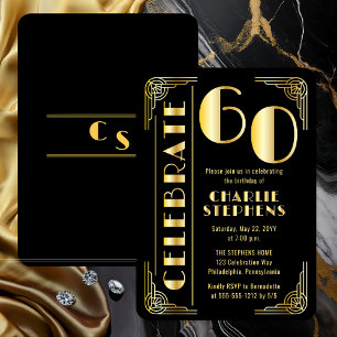 Elegant Art Deco Luxury 60th Birthday Party