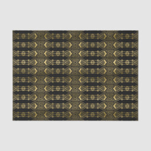 elegant art deco pattern black gold tissue tissue paper