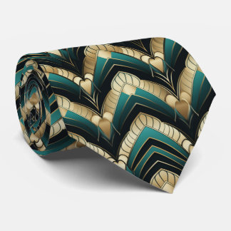 Elegant art deco pattern tiled  tie
