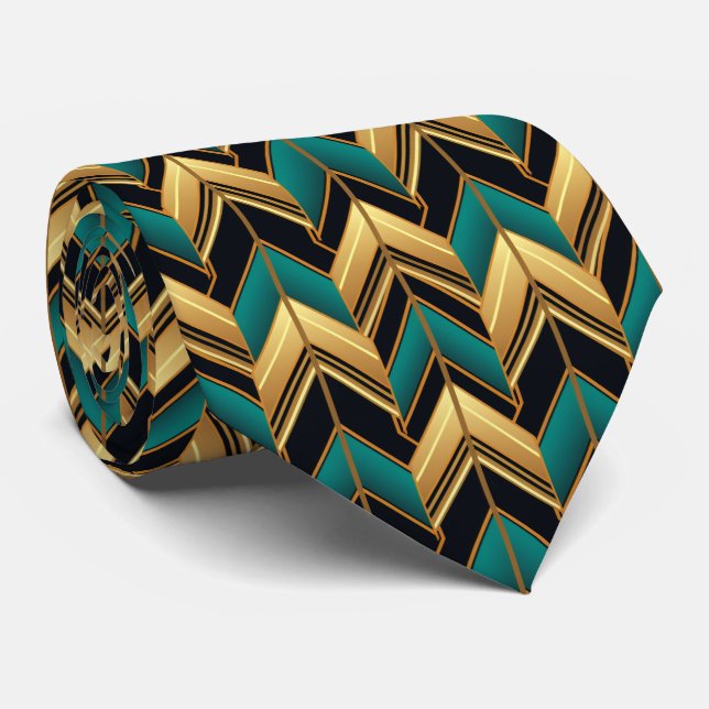 Elegant art deco pattern tiled tie (Rolled)