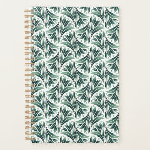 Elegant Art Deco Pattern with Green Foliage Planner