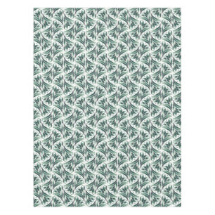Elegant Art Deco Pattern with Green Foliage Tablecloth