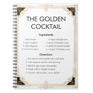 Elegant Art Deco Recipe Design Notebook